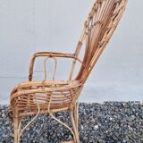 Emmanuelle style rattan wicker armchair