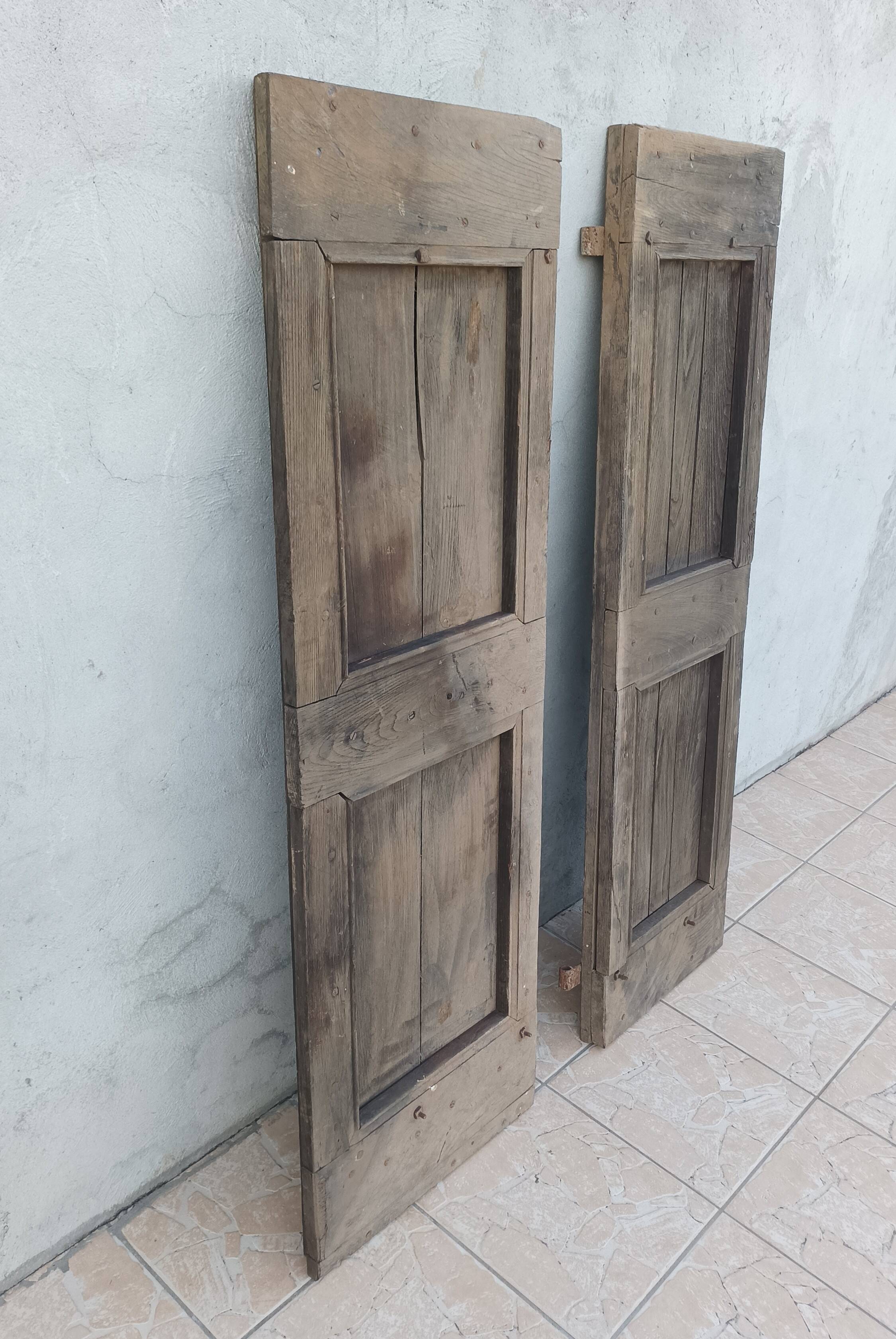 Pair of antique oak shutters