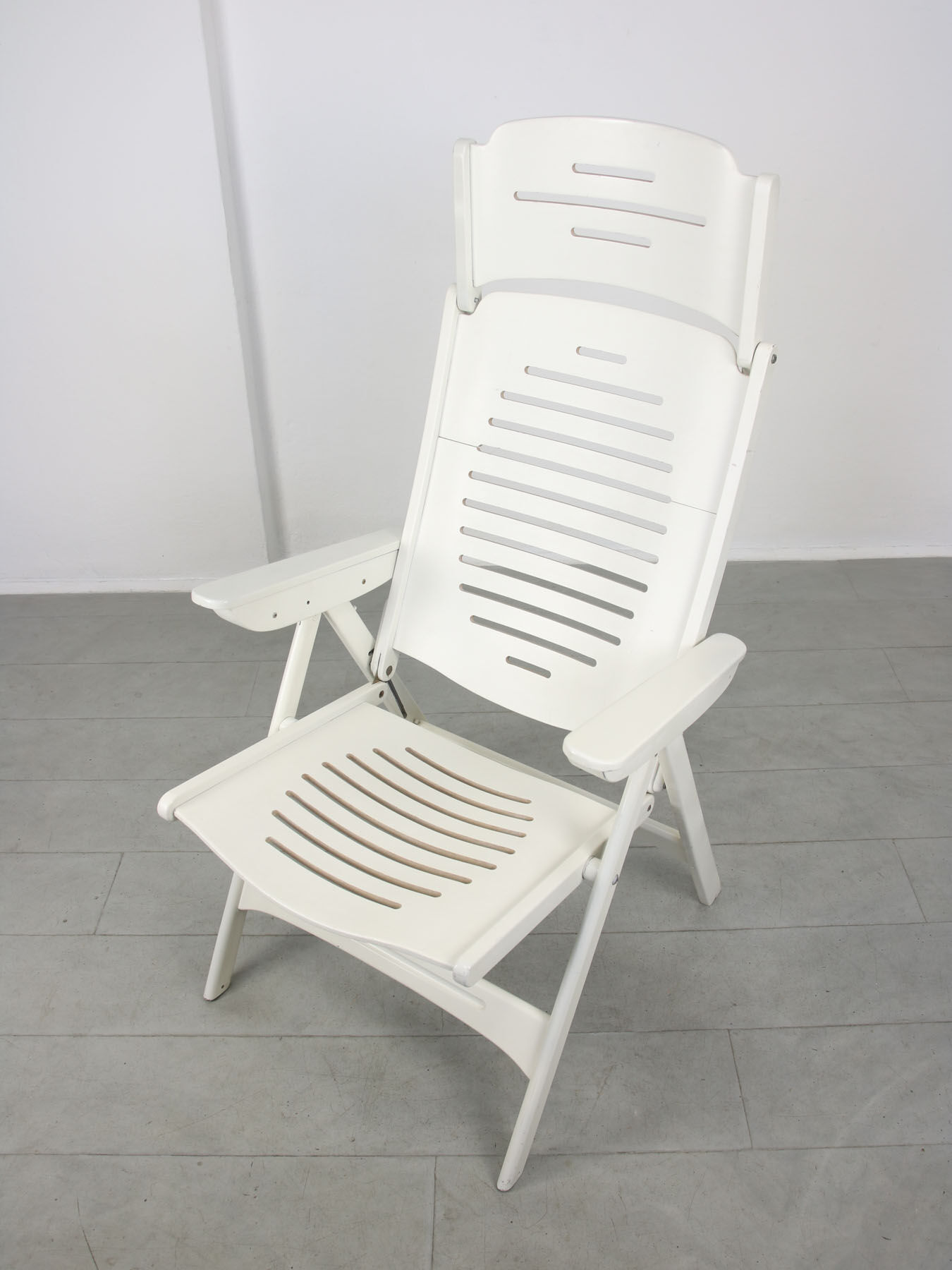 Vintage Danish Folding Armchair with 5 Positions