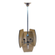 Chrome and smoked glass ceiling pendant from the 1970s.