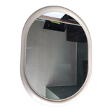 Oval mirror vintage cream plastic frame, 66x50 cm