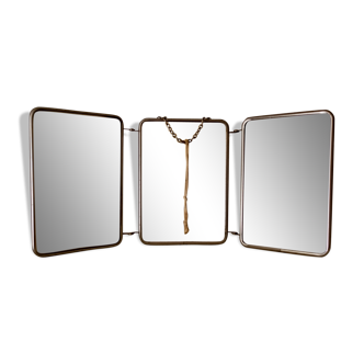 Miroir de barbier triptyque des années 30