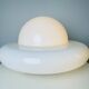 Sculptural Ufo Space Age Table Lamp In Opal Glass, Italy, 1970S