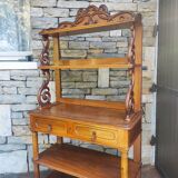 Antique solid blond walnut console table
