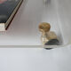 side table on wheels in plexiglass designed by David Lange 1970