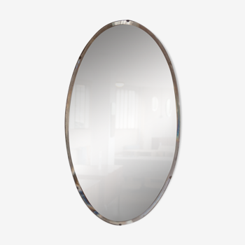 Miroir ovale des années 1930 - 66x38cm