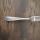 Set of 6 forks and 6 spoons in silver metal with punches