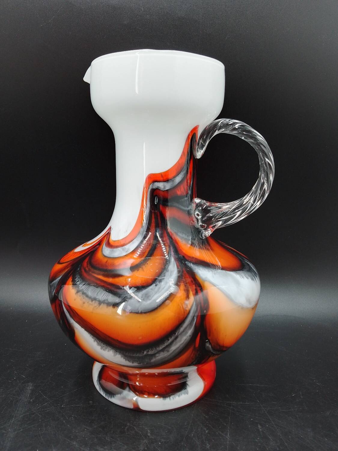 Modernist Murano glass jug by Carlo Moretti, 1960s