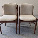 Set of 4 Danish teak chairs, 1950s-1960s