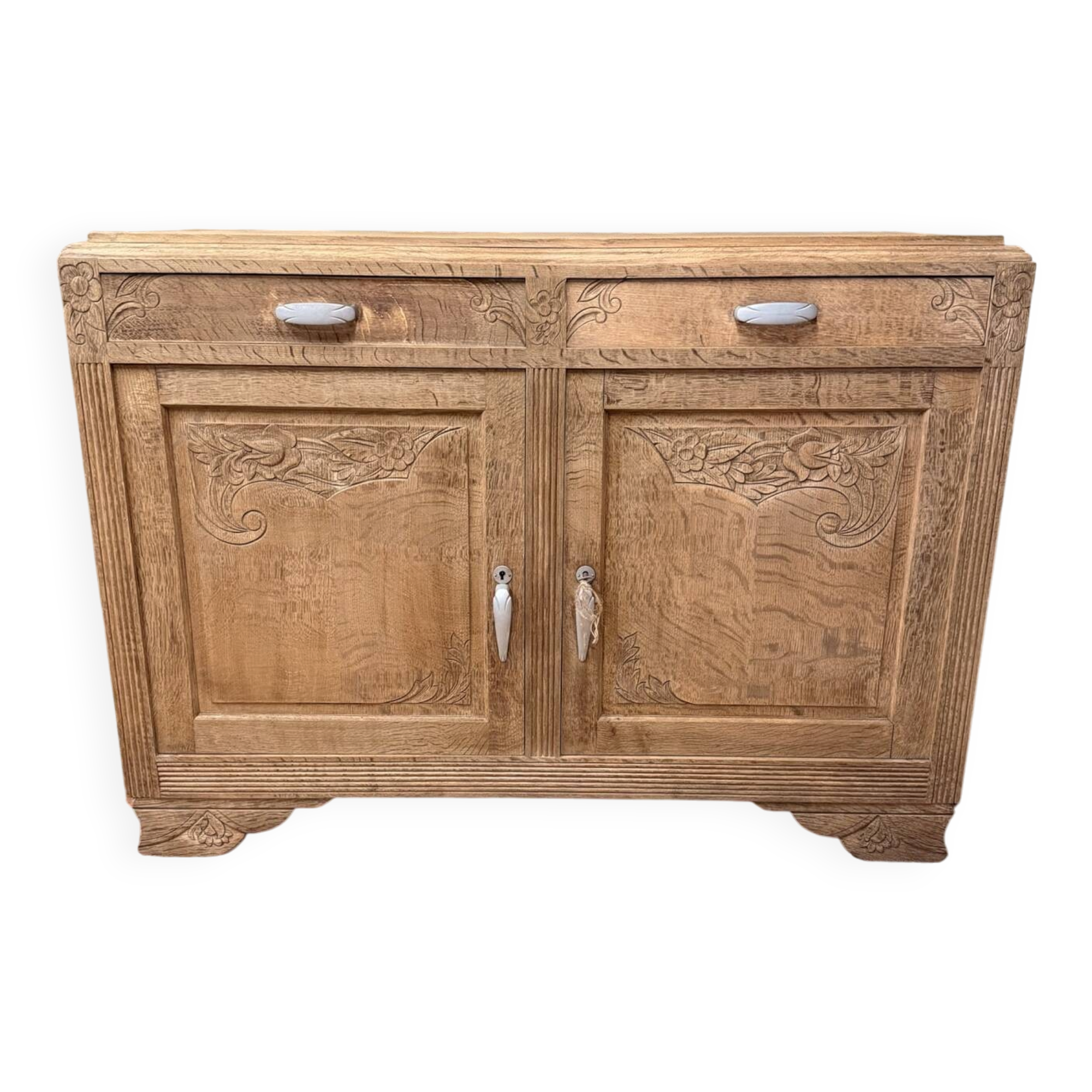 Superb stripped Art Deco wooden buffet