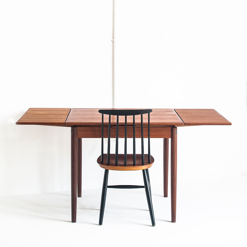 Teak dining table with Scandinavian-style extensions - France, 1960