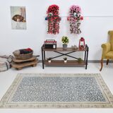 4x7 Navy Blue & Beige Persian Rug 135x204Cm SK 21639