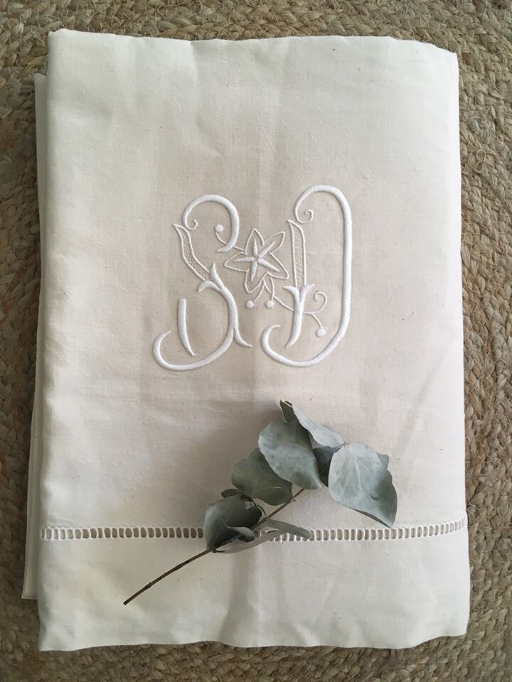 Monogrammed métis cotton sheet S D