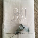 Monogrammed métis cotton sheet S D