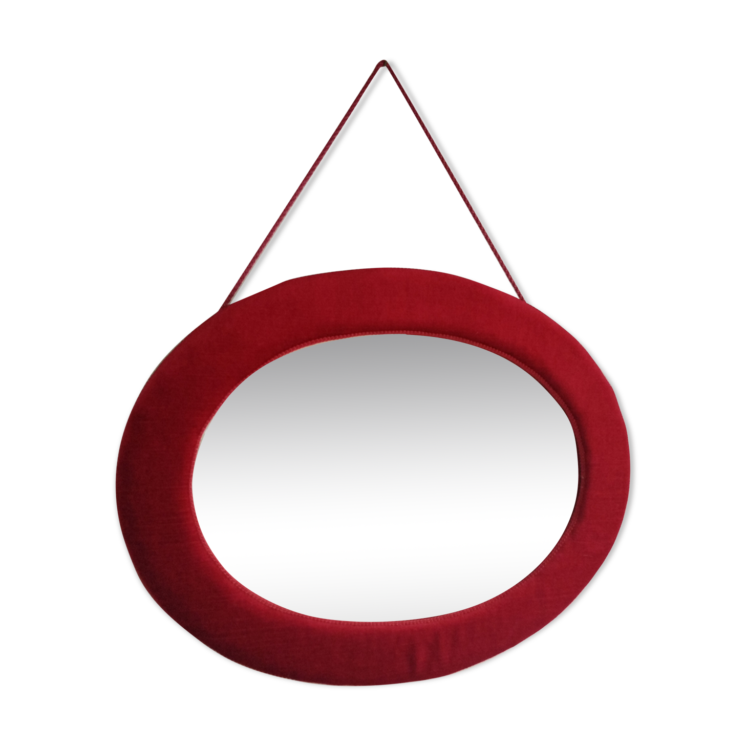 Velvet oval mirror - 59x45cm