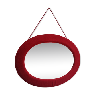 miroir ovale en velours - 59x45cm