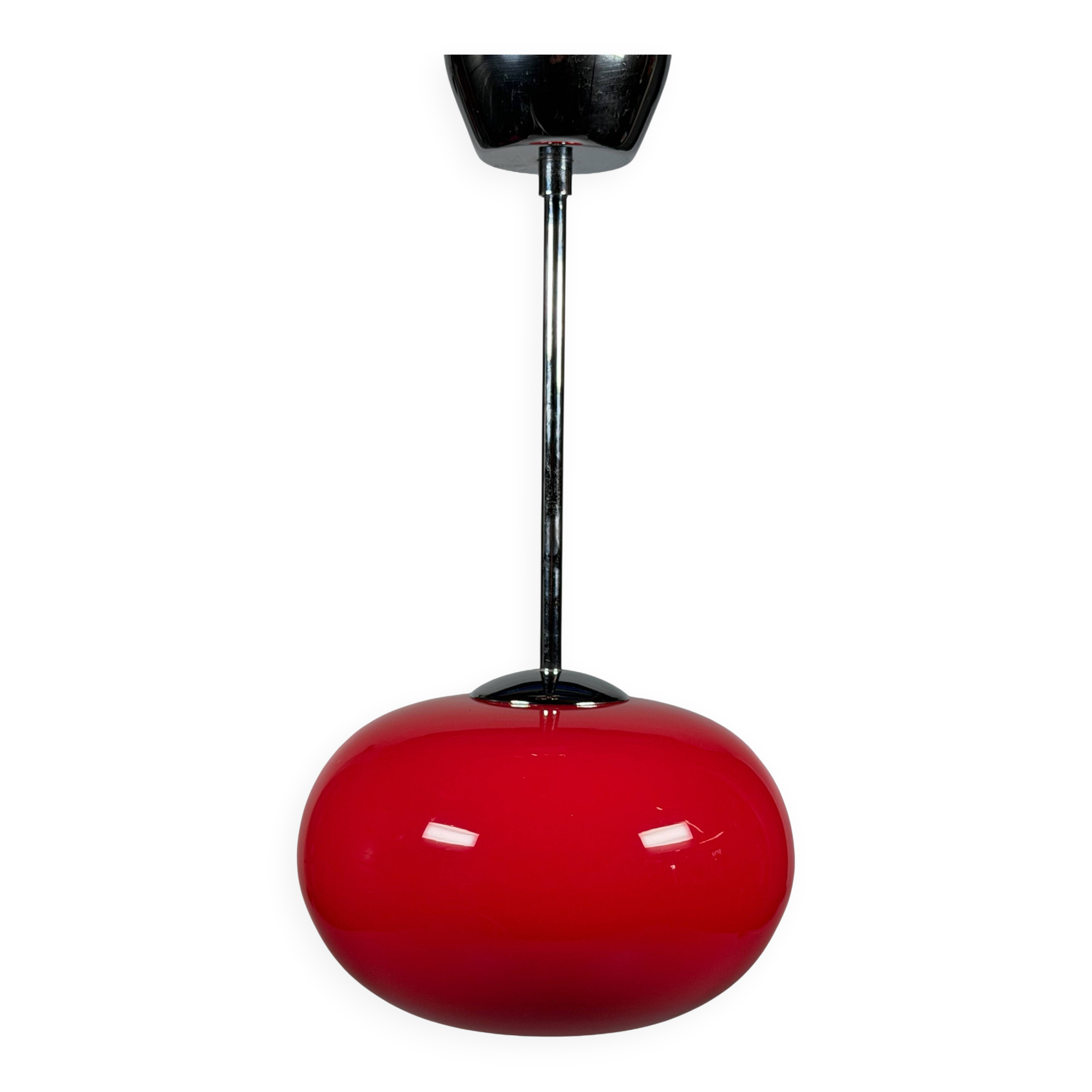 1960s 1970s Pendant Light Glass Ceiling Lamp Space Age Design