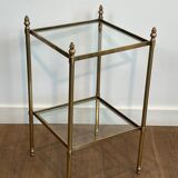 Pair of brass side tables attributed to Maison Jansen