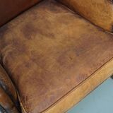 Vintage Dutch Club Chair in Cognac Leather