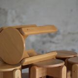 Set of 20 lacquered beech stools 1960