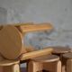 Lot de 20 tabourets en hêtre laqué 1960