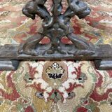 Table basse pieds fonte et plateau bois parquet