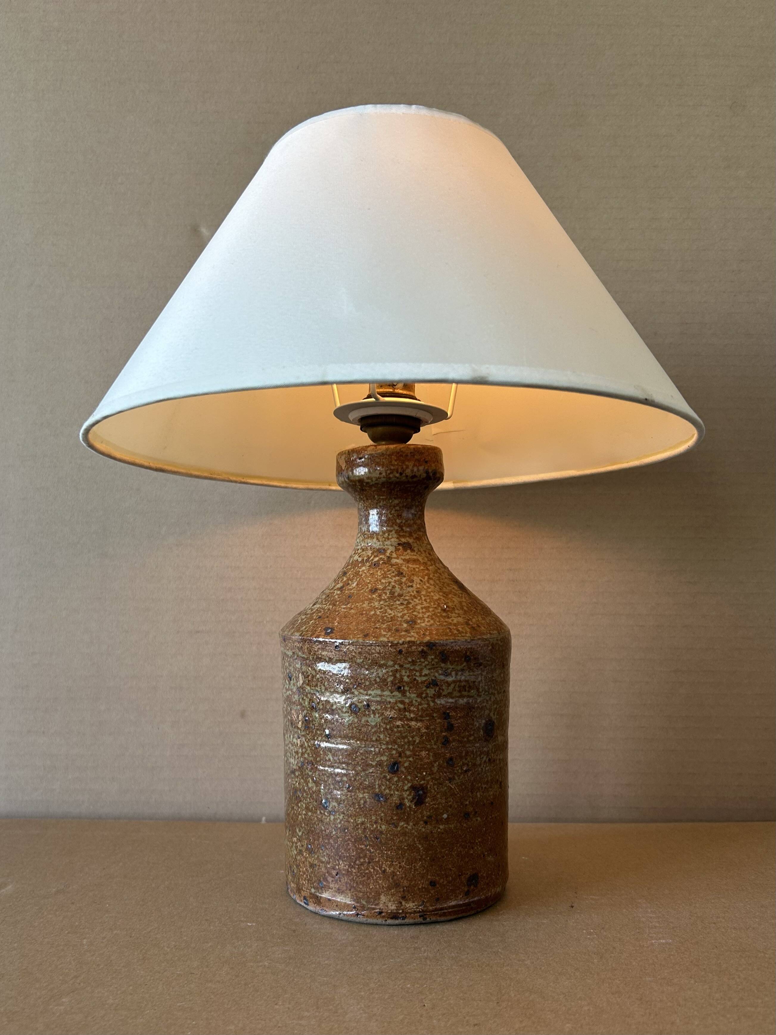 Vintage enamelled stoneware table lamp
