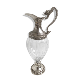 Aiguière en verre estampillée vintage
