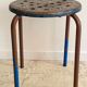 Tabouret industriel acier patiné vintage