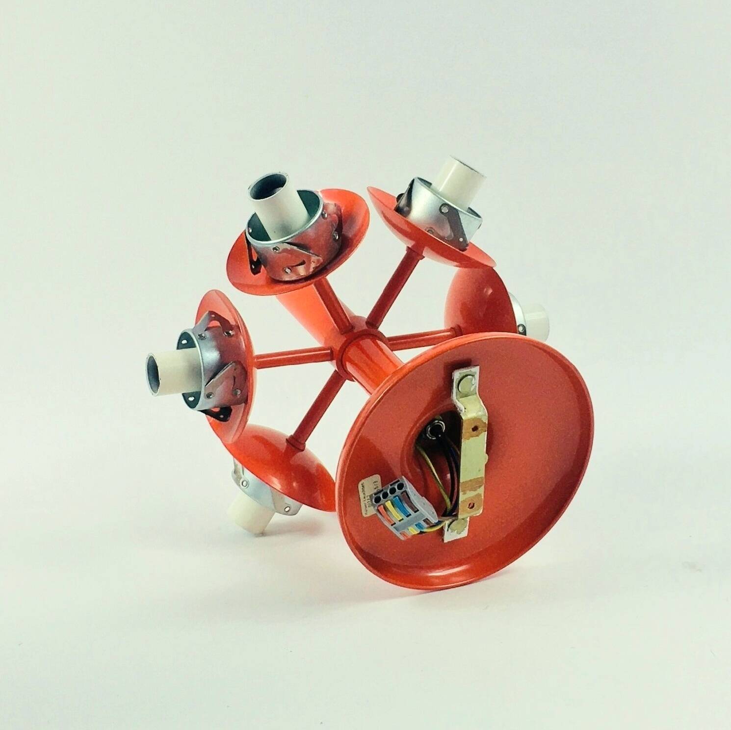 Large Space Age Sputnik Opal Glass Ceiling Light from Kaiser, Germany, 60s