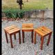 3 Wooden stools. (beech) slats and ease handle