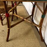 Rattan table and armchair set for children