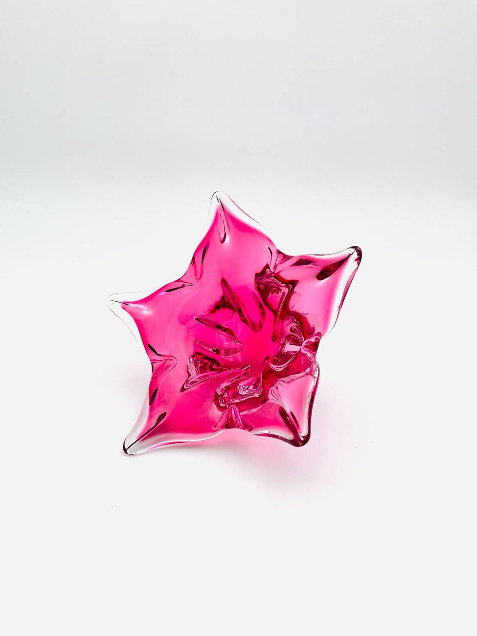 Coupe Sommerso Josef Hospodka - Cristal de Bohême Rose -Circa 1960