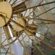 Brass chandelier and beveled glass, Italian manufacturing