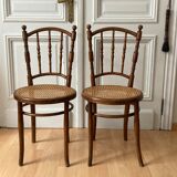 Suite of 4 viennese bistro chairs in bentwood 1900