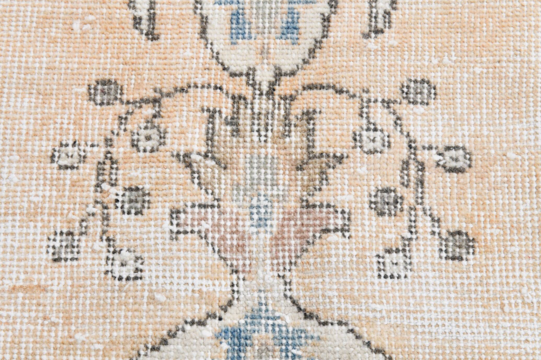 6x10 Pale Orange & Blue Vintage Rug 192x314Cm SK 21428