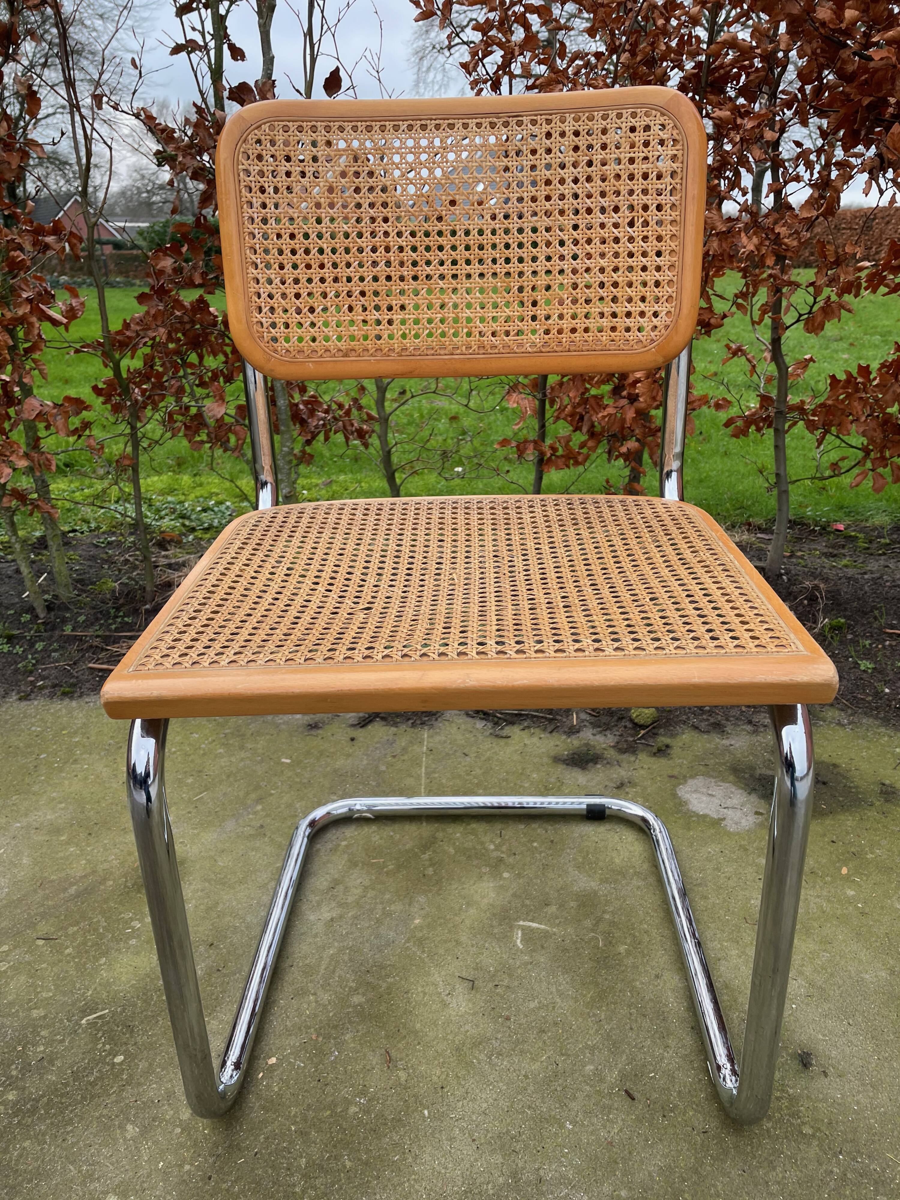 Lot of 4 Chairs Model Cesca designed by Marcel Breuer