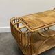 Rare large French Riviera rattan bar cart with bottle holder, 1960s