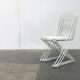 White postmodern Kreuzschwinger chairs by Till Behrens for Schlubach, 1980s, set of 3.