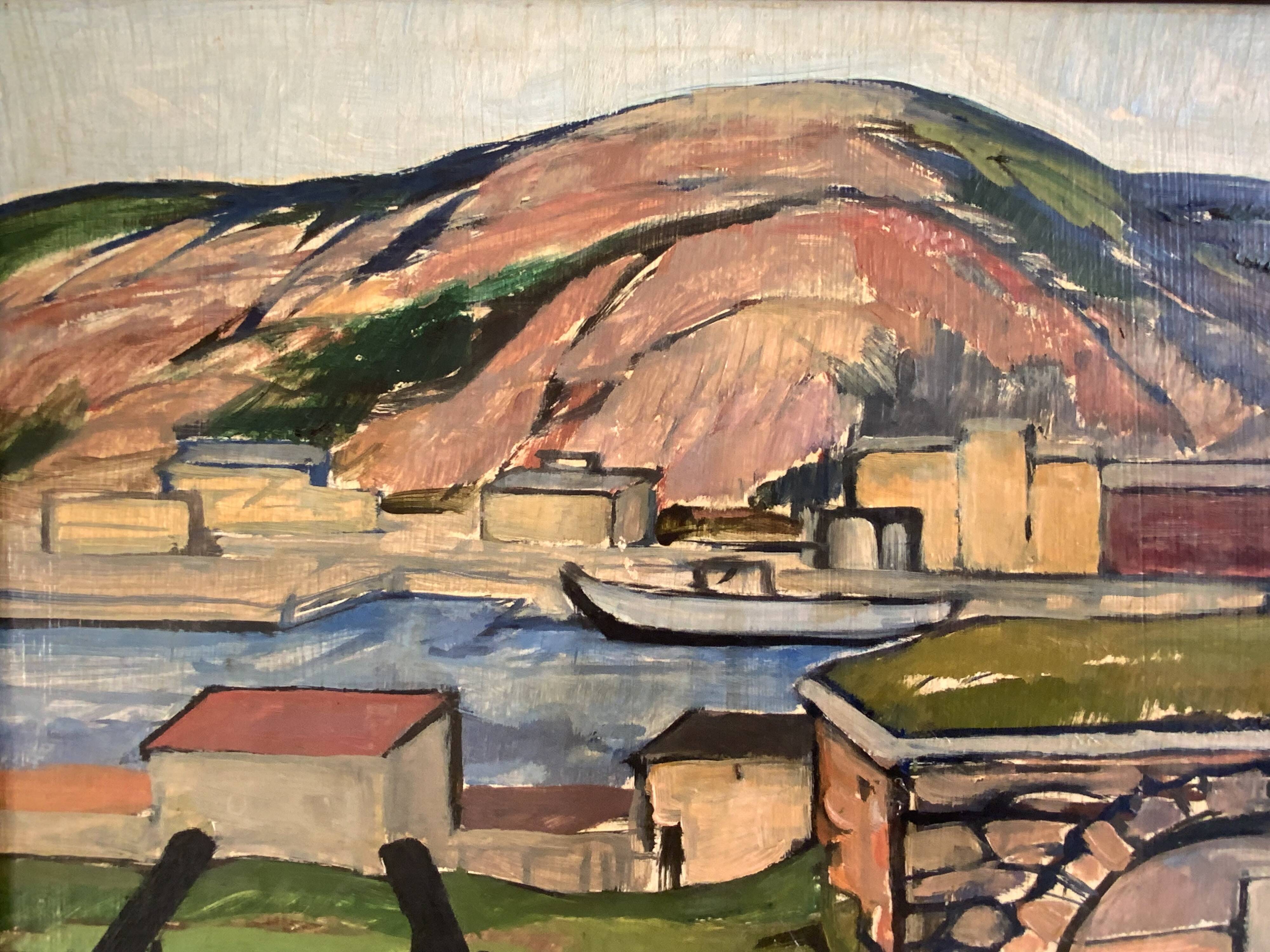 Vintage Oil Painting Landscape Fortification by Carsten Hvistendahl 1931