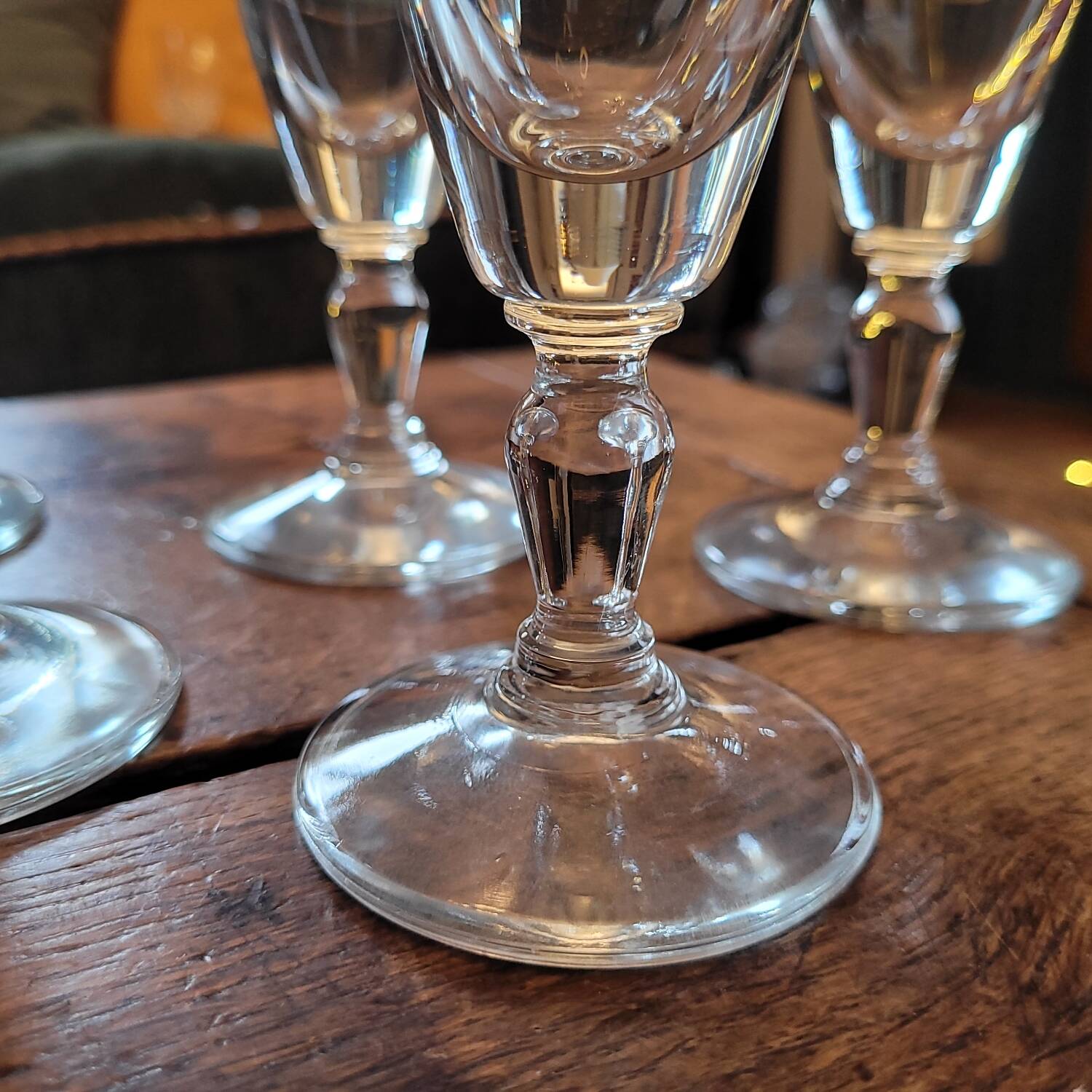 Cut glass champagne flutes. 1960s