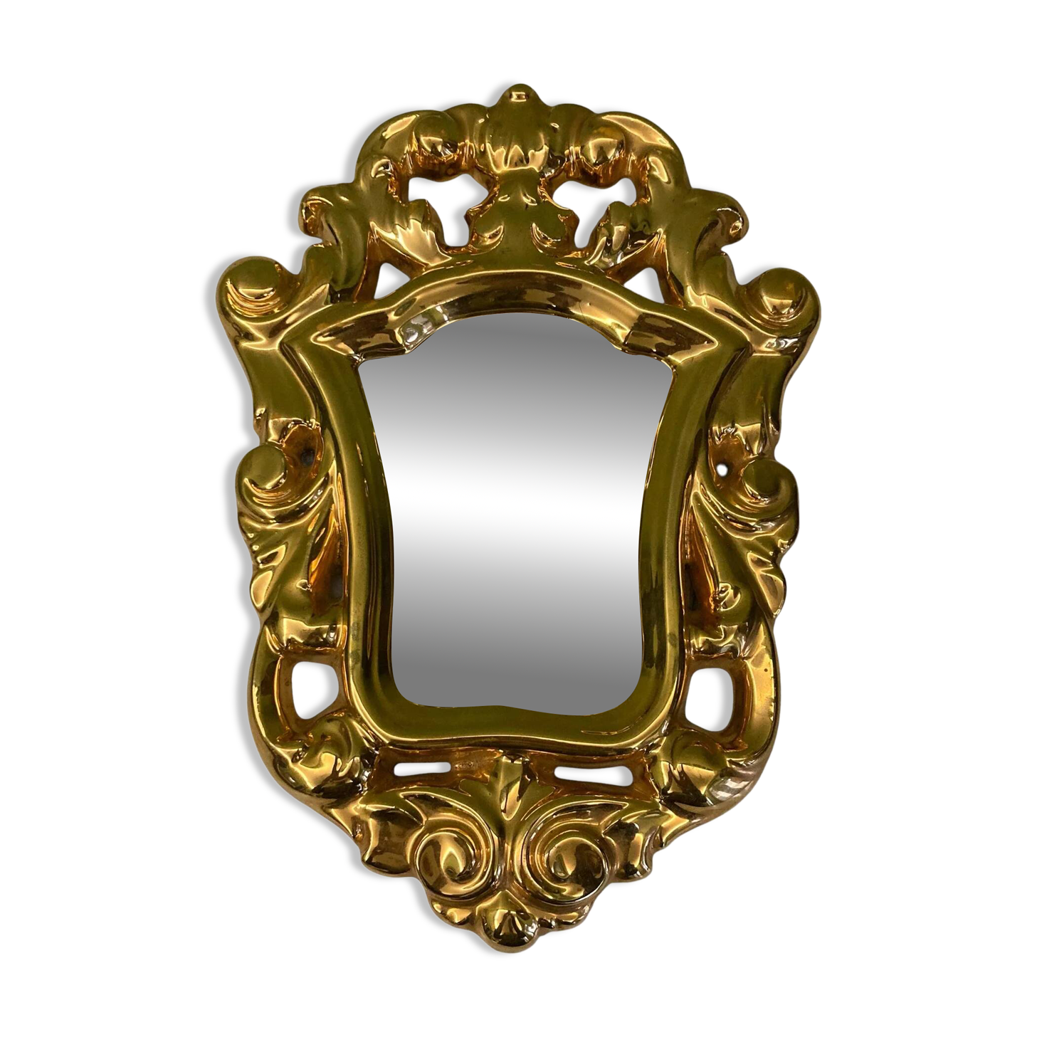 Lembo François | Golden ceramic mirror | MCM | Rocaille