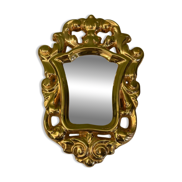 Lembo François Miroir céramique dorée MCM Rocaille — Beyit