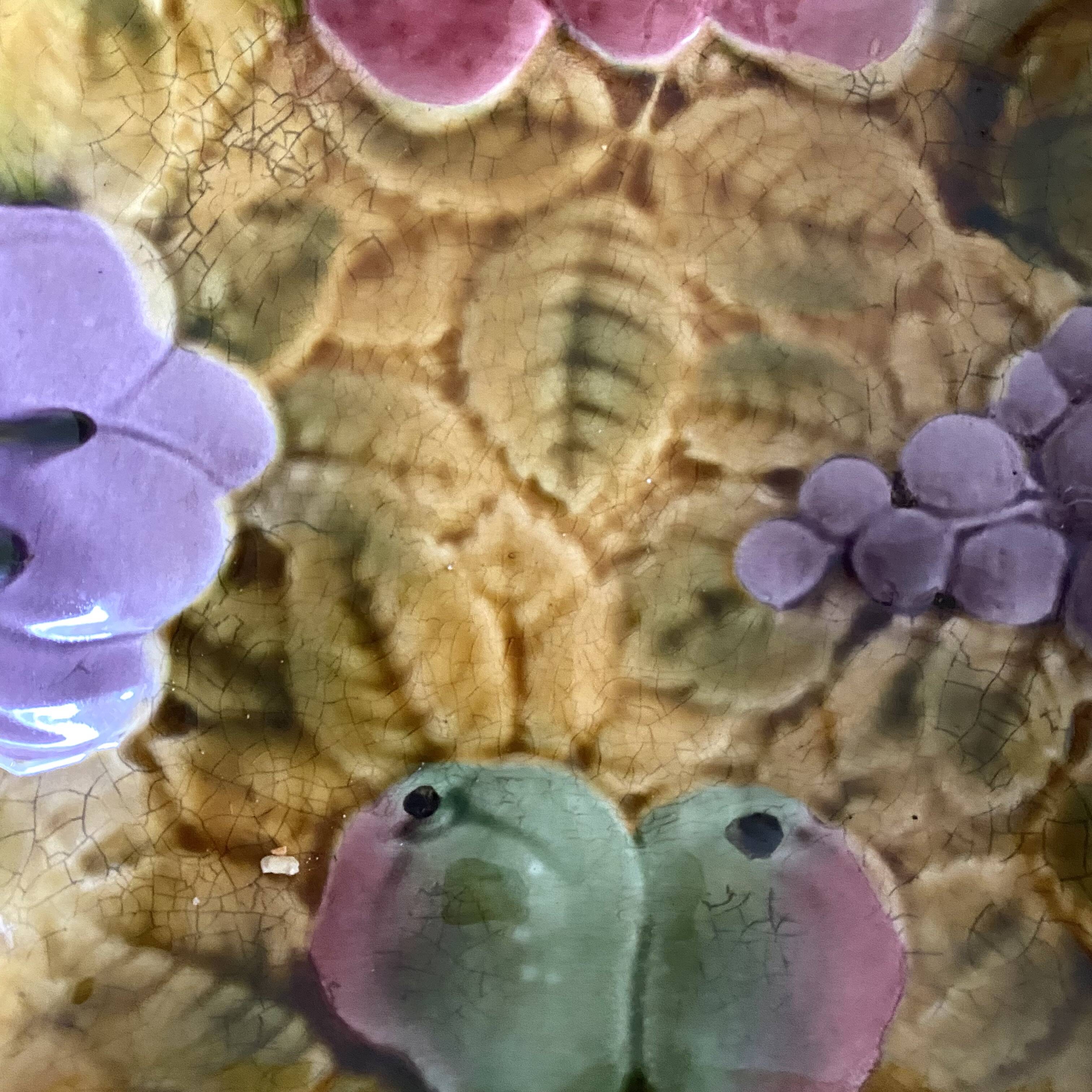 Square dish in Sarreguemines fruit slip