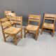 Set of 5 pine wood chairs by GM Mobler, 1960s