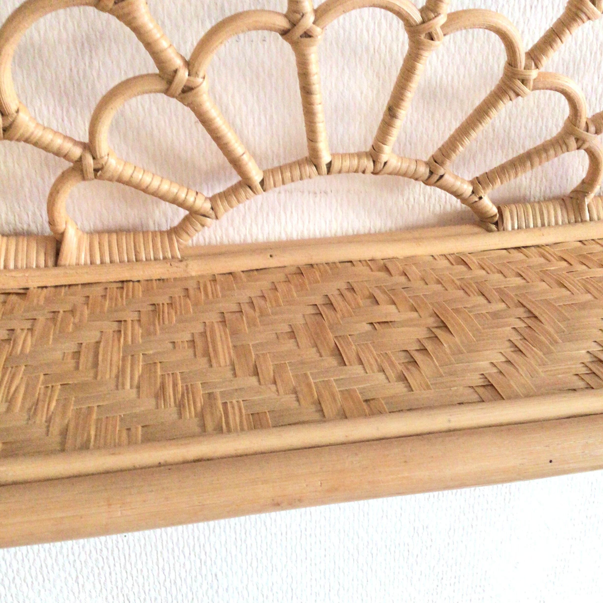 Rattan wall shelf