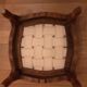 Pouf in gilded velvet and feet wood cherry style louis xv