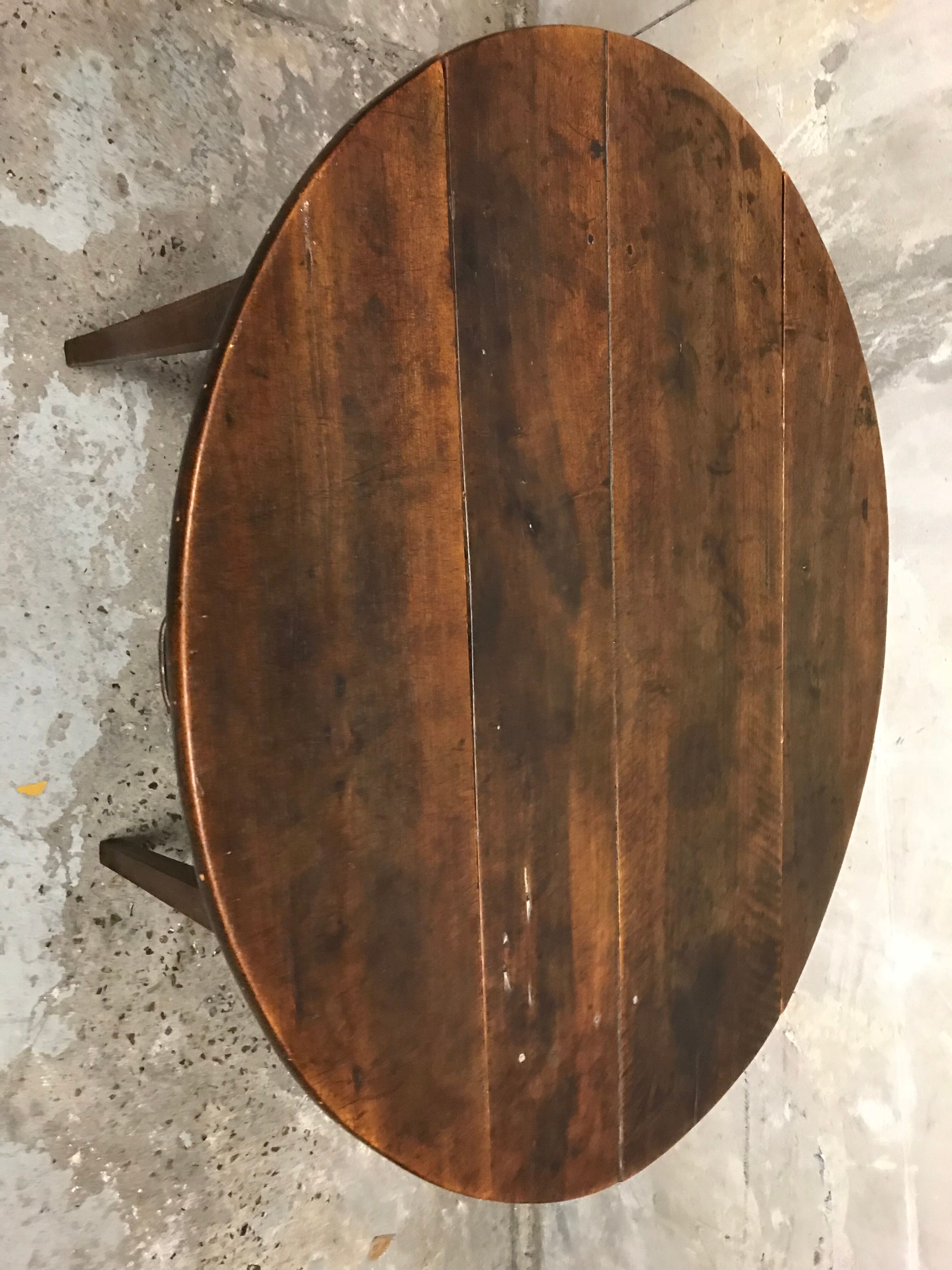 Oval antique oak farm table
