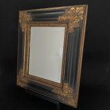 Miroir noir et or style Empire 34x39cm