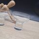 Set of 4 Italian glasses with solid stem